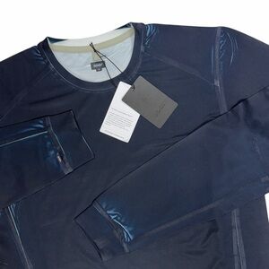 Soar Running Shirt Men XS Blue Long Sleeve Printed Tech Tee Mesh Performance NWT